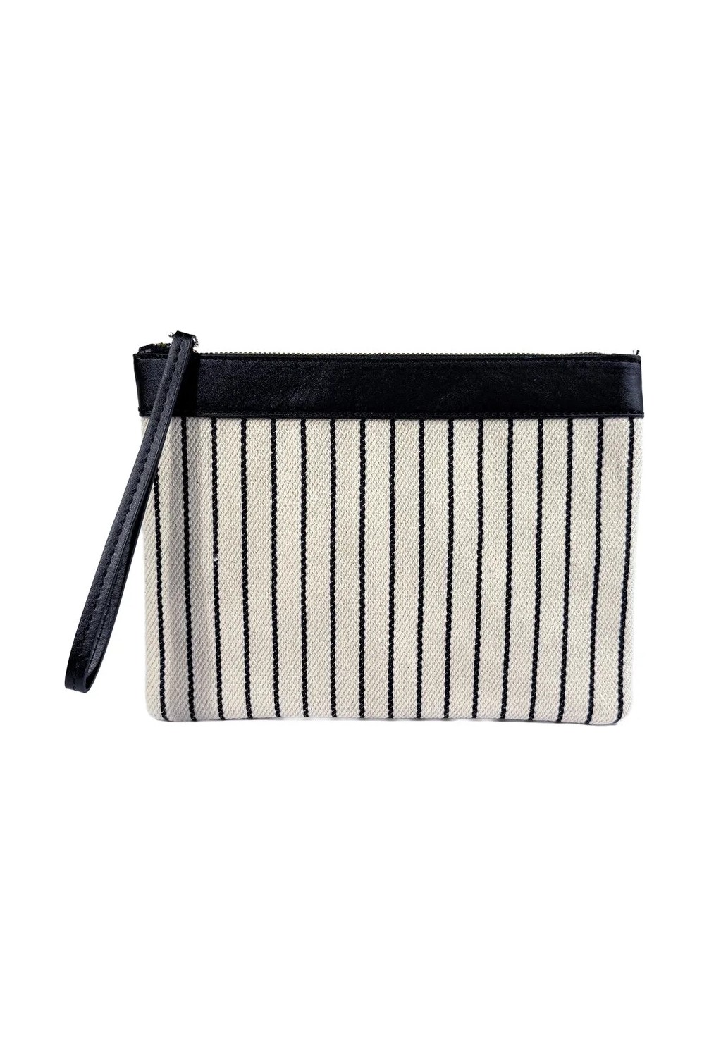 Glondy Asia Kanvas Çizgili Kadın Portföy & Clutch El Çantası Lacivert görsel 3