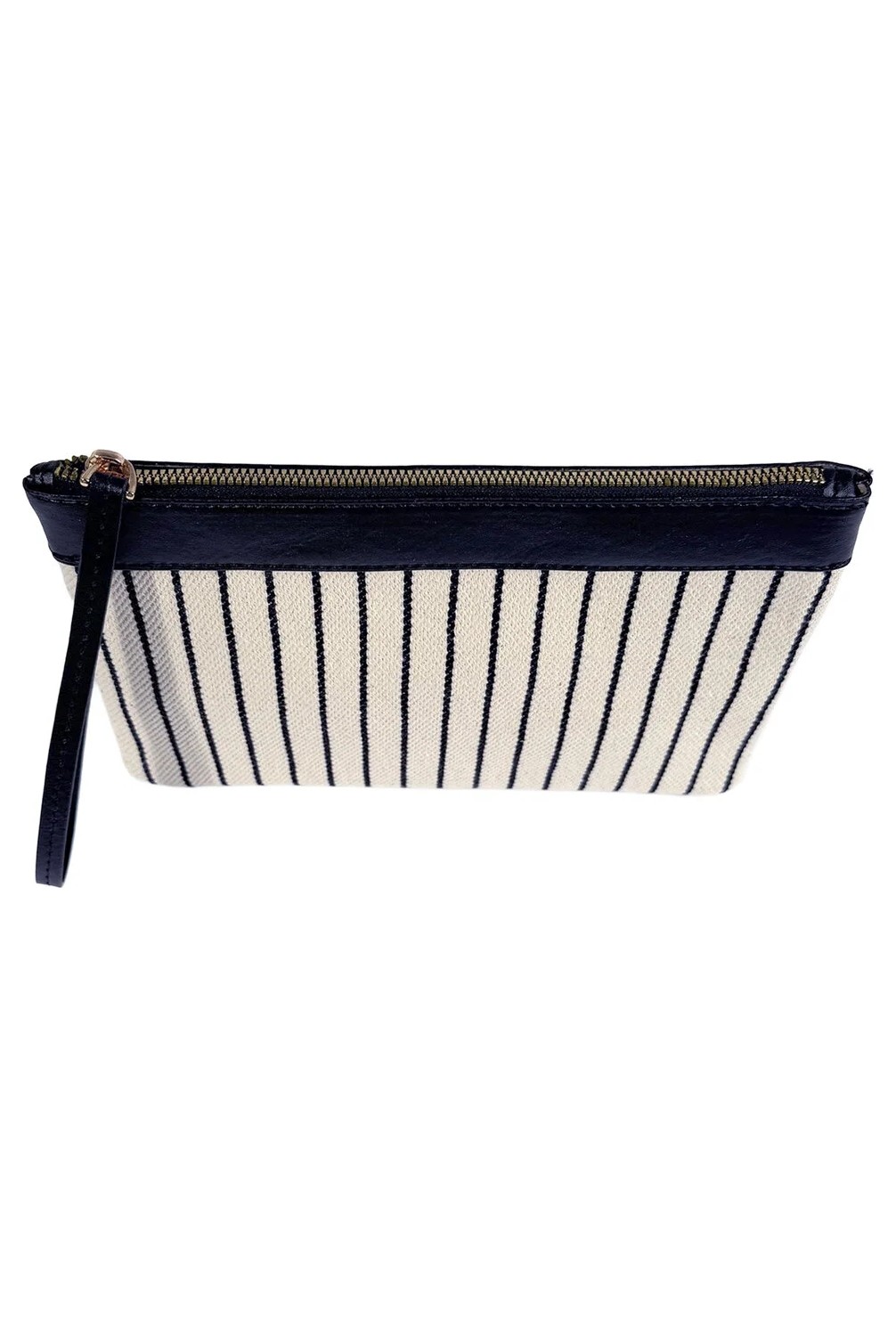 Glondy Asia Kanvas Çizgili Kadın Portföy & Clutch El Çantası Lacivert görsel 4