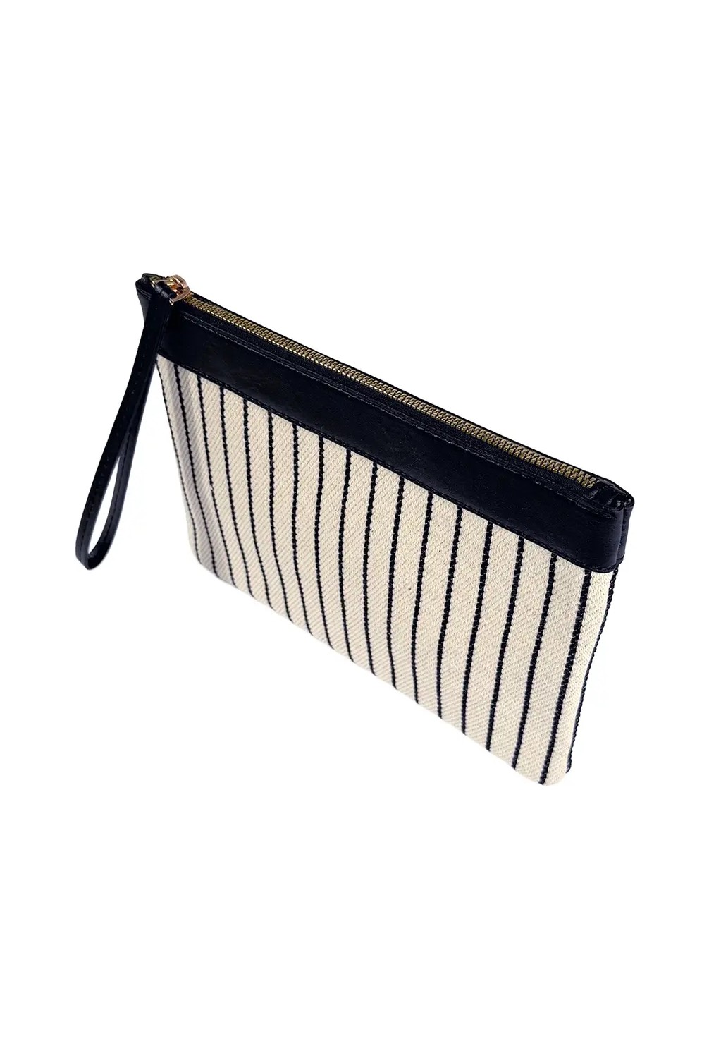Glondy Asia Kanvas Çizgili Kadın Portföy & Clutch El Çantası Lacivert görsel 5