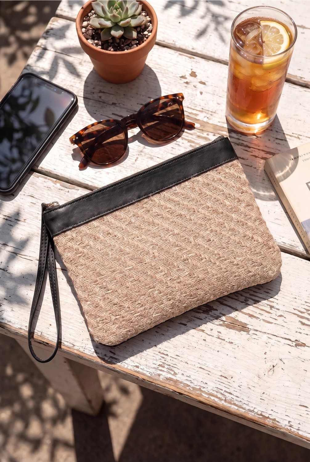 Glondy Jolie Hasır Kadın Portföy & Clutch El Çantası Lacivert görsel 2