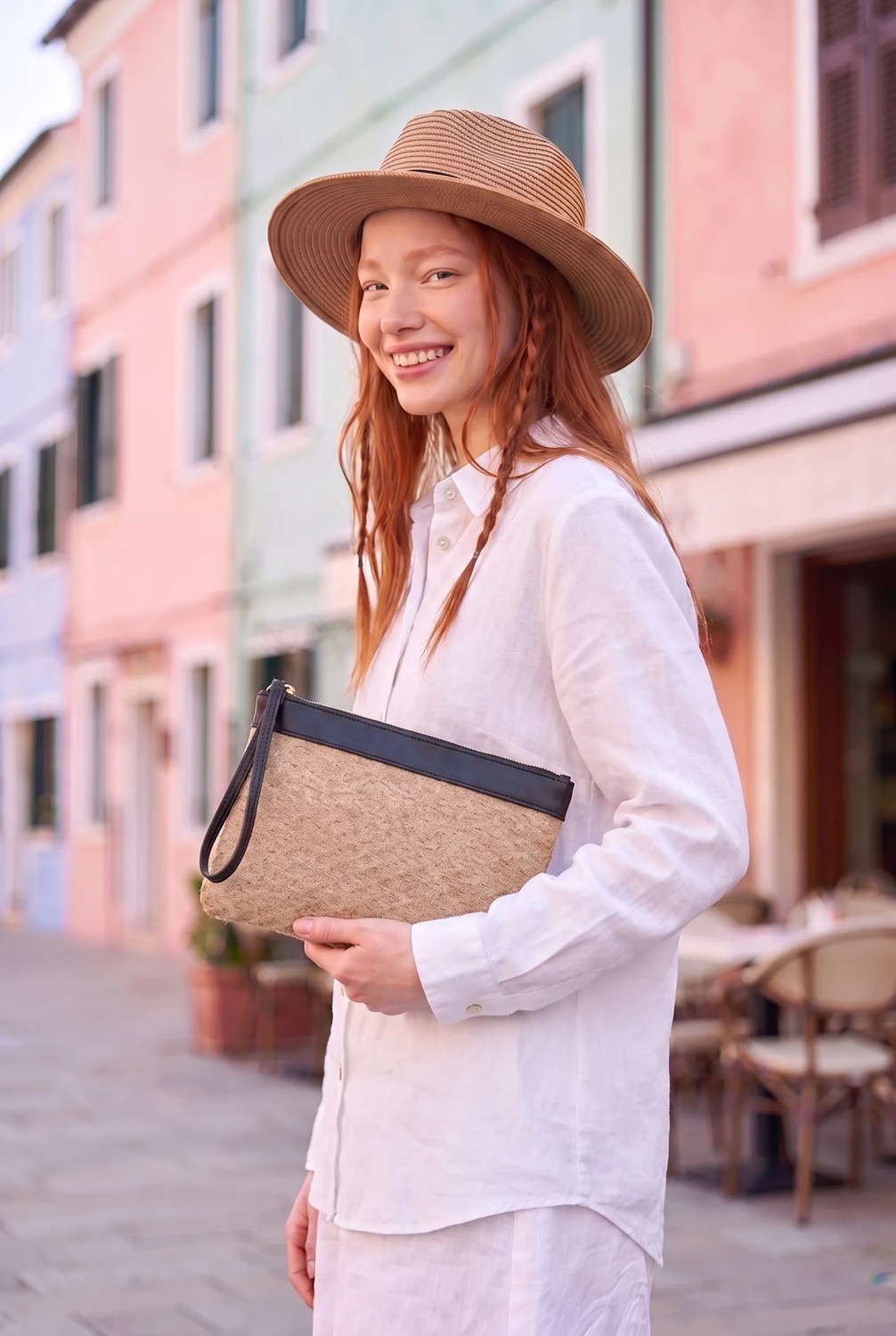 Glondy Jolie Hasır Kadın Portföy & Clutch El Çantası Lacivert görsel 3