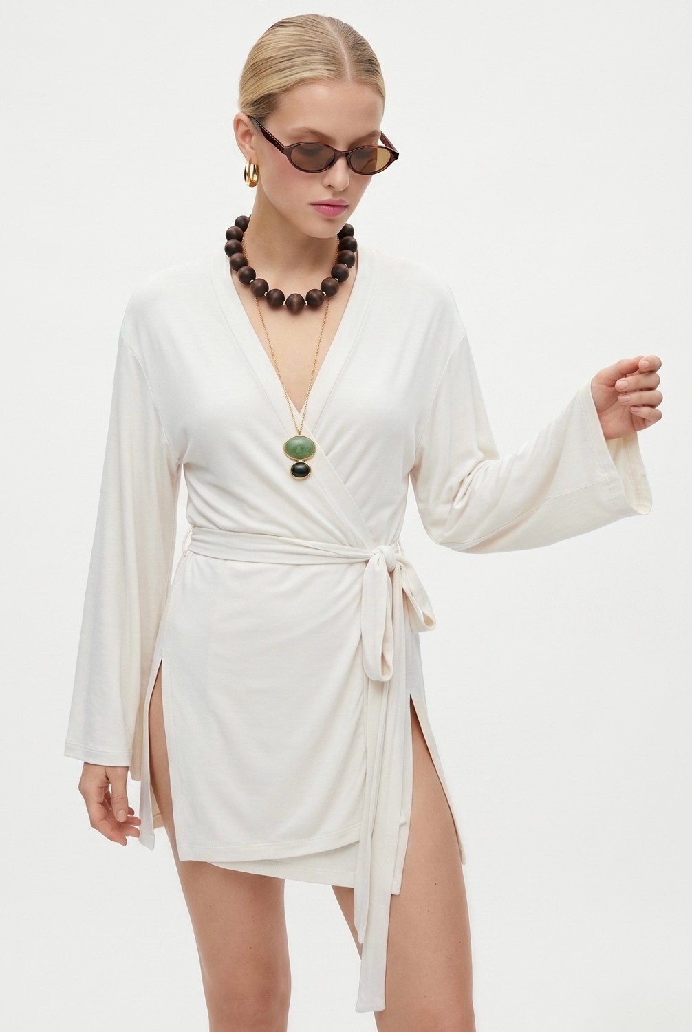 Ritnice Kadın Briana Ultra Soft Siyah Kimono görsel 2