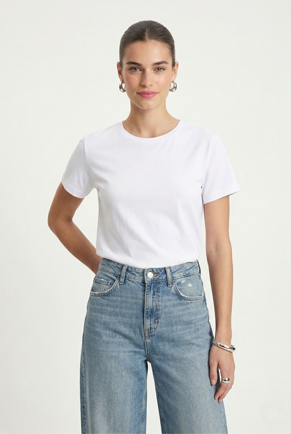 Ritnice Kadın Vicky Basic Siyah ve Beyaz 2'li T-Shirt görsel 3