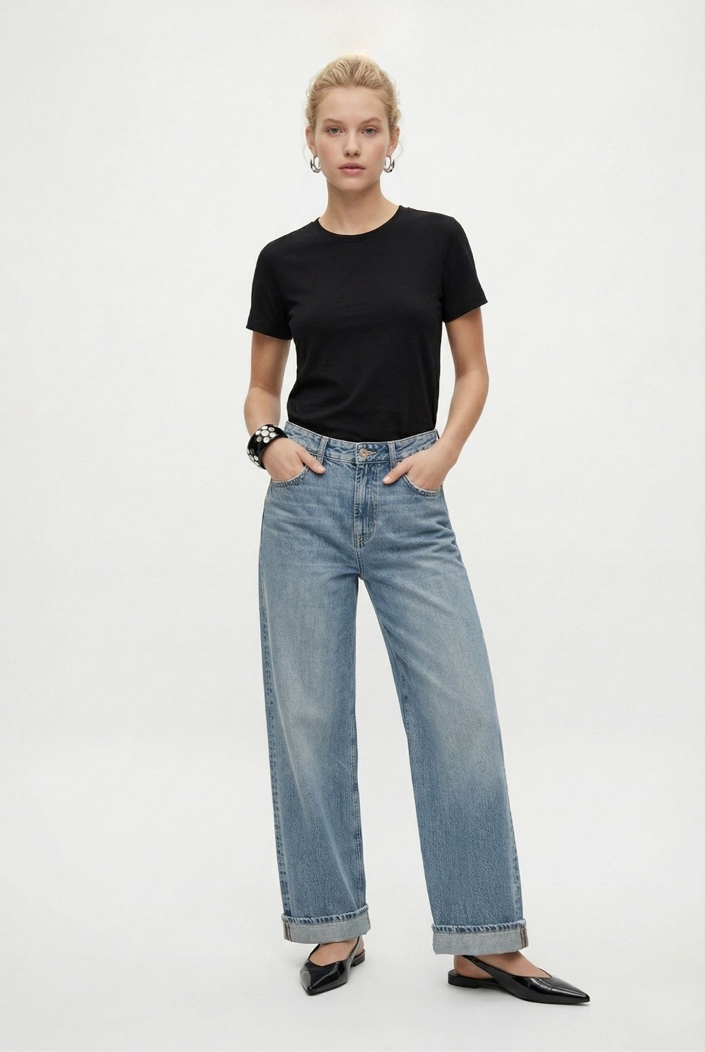 Ritnice Kadın Vicky Basic Siyah ve Beyaz 2'li T-Shirt görsel 4