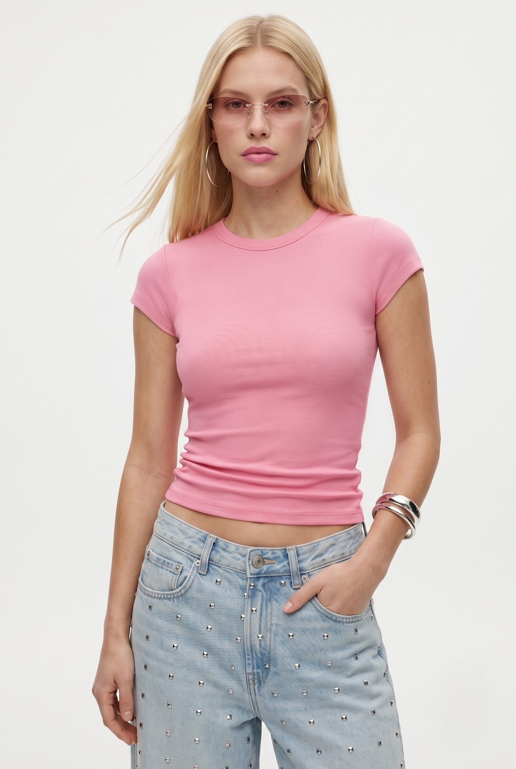 Ritnice Kadın Inner Lux Touch Yumuşak Doku Bisiklet Yaka Kısa Kol Siyah Bluz