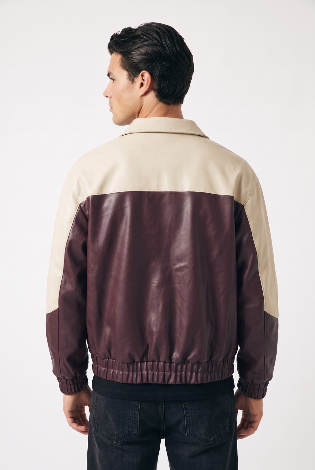 Mach Erkek Oversize Bomber Içi Kürklü Deri Ceket görsel 3
