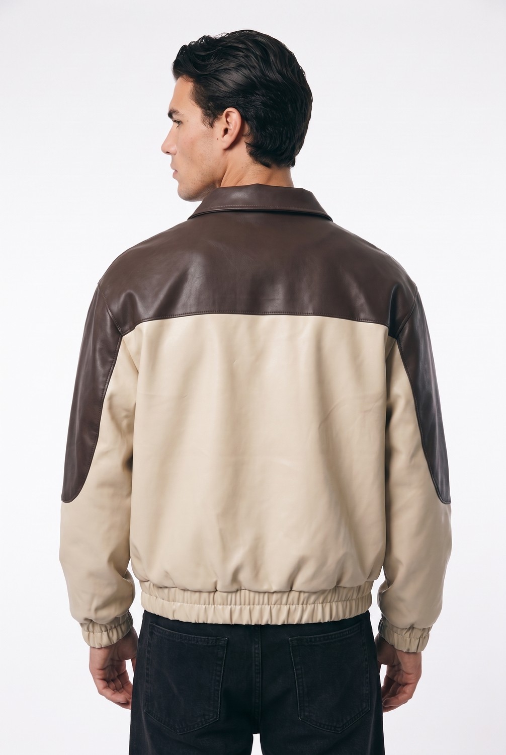 Mach Erkek Oversize Bomber Içi Kürklü Deri Ceket görsel 8