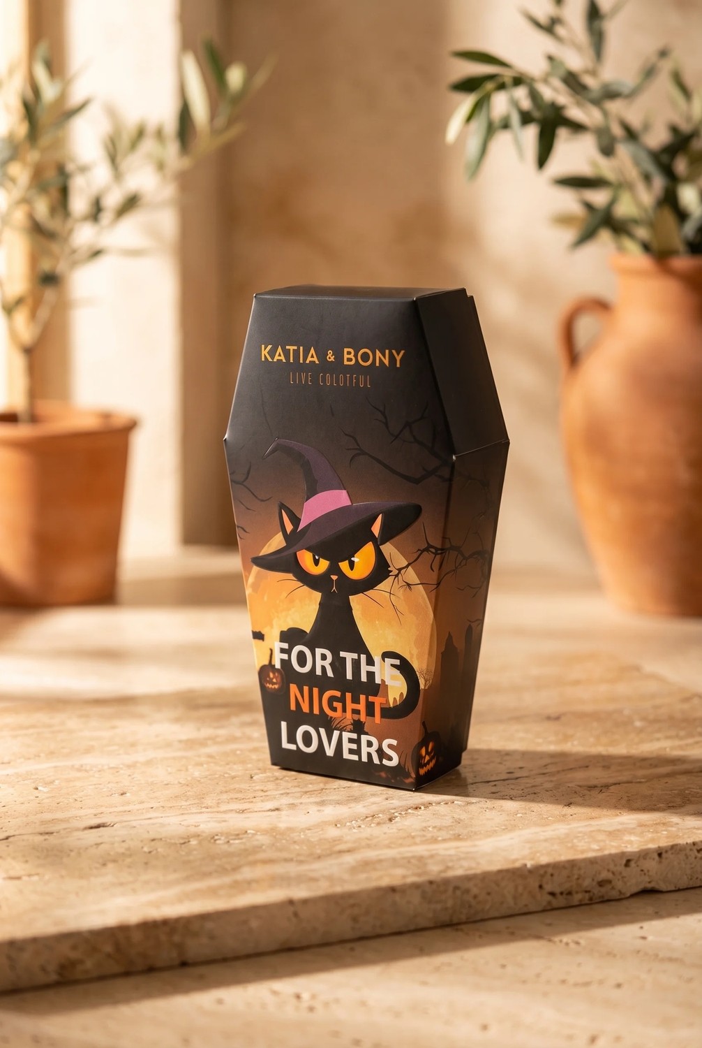 Katia & Bony Unisex 3'lü Halloween Kutulu Pamuklu Çok Renkli Soket Çorap görsel 2