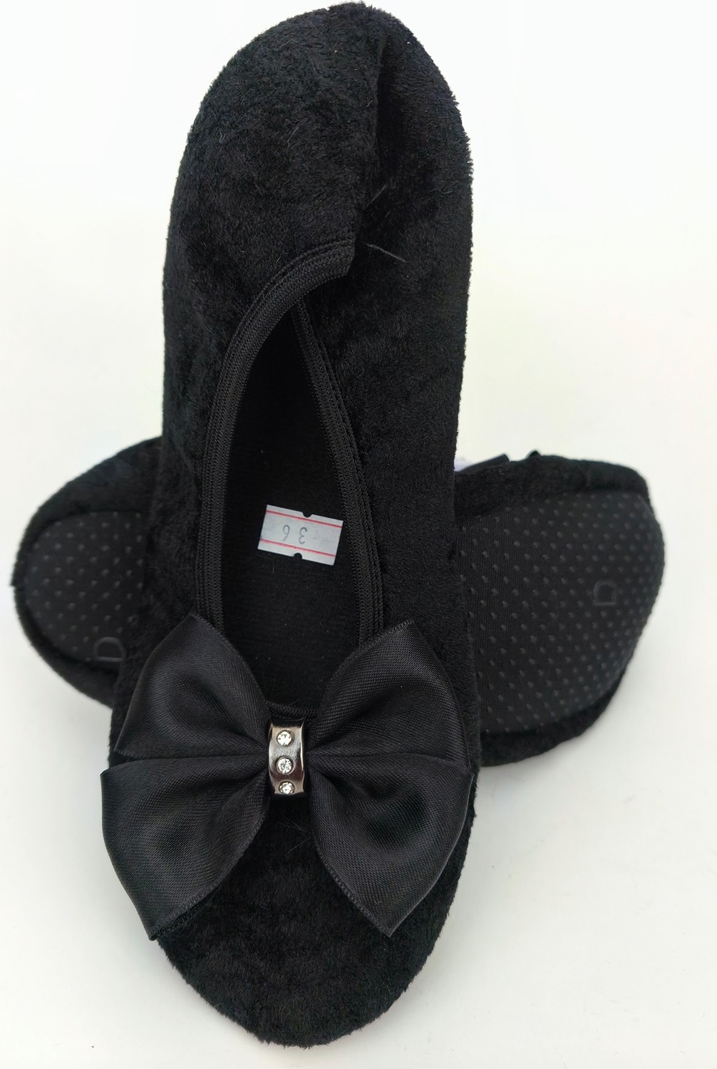 Ceyda Shoes Şık Kadife Ev,hac Tavaf Umre , Hediye, Günlük Babet, Panduf, Patik, Şık Kurdele Detaylı Gösteri Pisi Pisi görsel 5