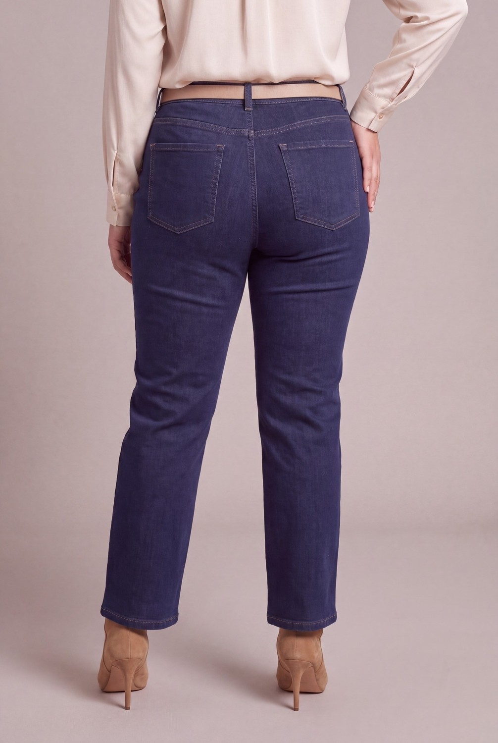 Rmg Serpme Taş Detaylı Boru Paça Büyük Beden Denim Pantolon Lacivert görsel 4