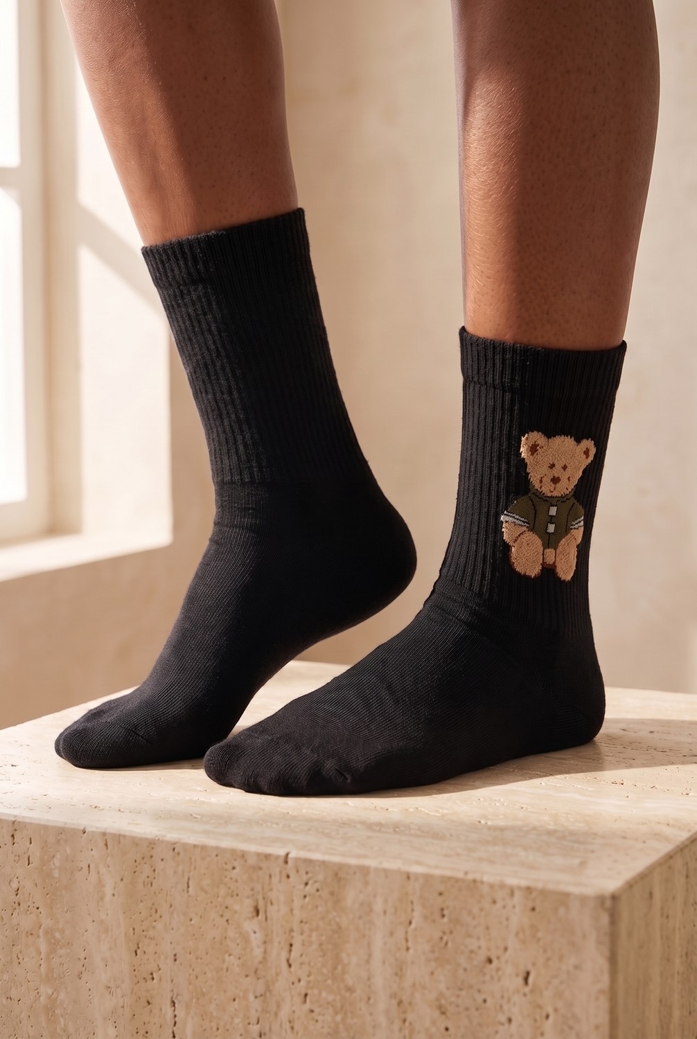 Katia & Bony Unisex Teddy Desenli Soket Çorap Ekru görsel 6
