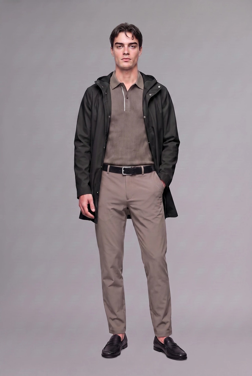 DeFacto Regular Fit Su Geçirmez Kapüşonlu Astarlı Çıtçıtlı Suni Deri Parka H2892AX26AU