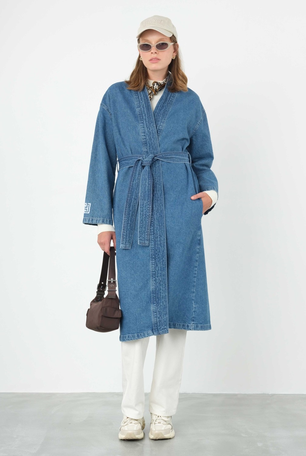 HE-QA Denim Trençkot Mavi