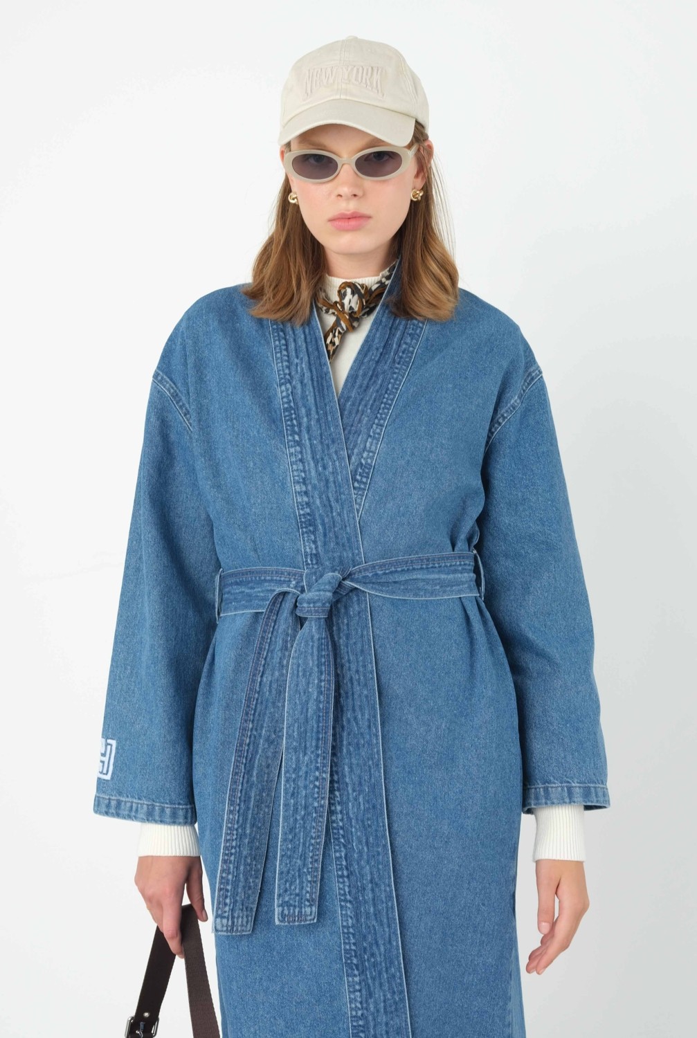 HE-QA Denim Trençkot Mavi görsel 2