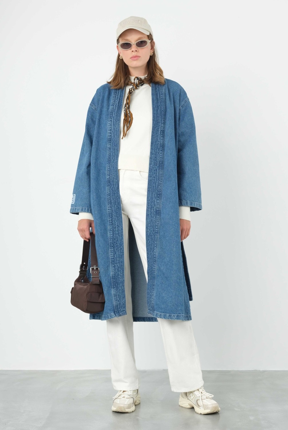 HE-QA Denim Trençkot Mavi görsel 4