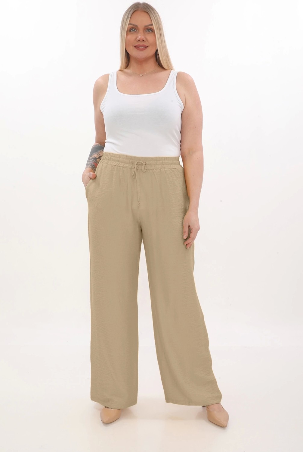Lady Majestic Viscose Büyük Beden Pantalon görsel 3