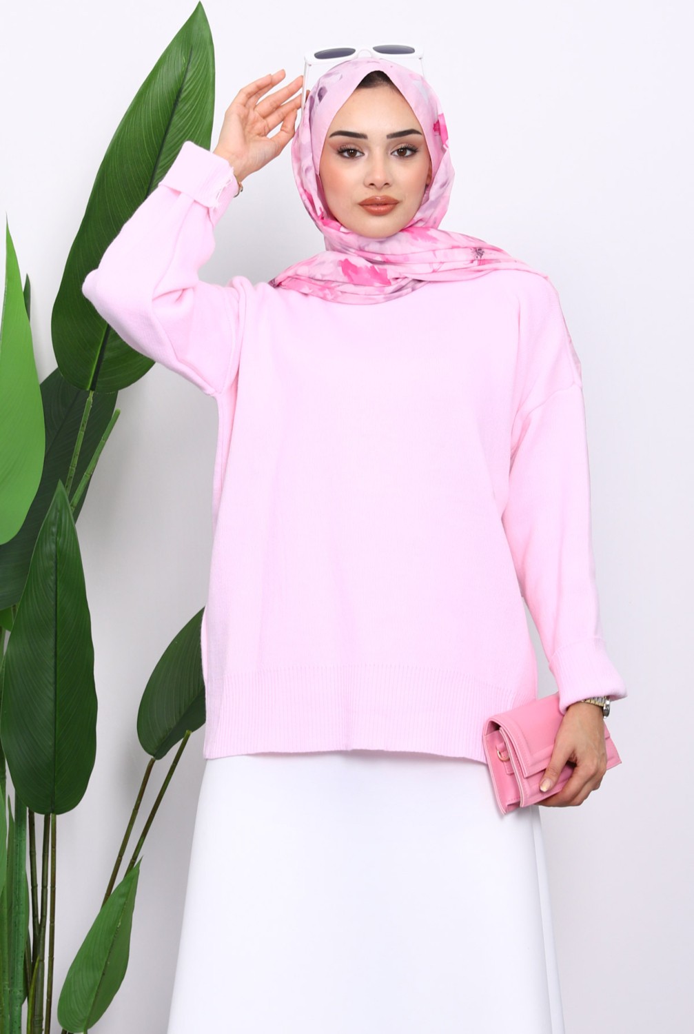 İmaj Butik Antrasit Bisiklet Yaka Yumuşak Dokulu Oversize Triko Kazak