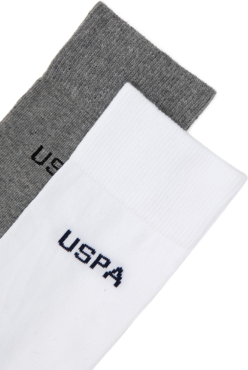 U.S. Polo Assn. Erkek Gri Melanj Beyaz 2'li Soket Çorap 50318209-VR086 görsel 2