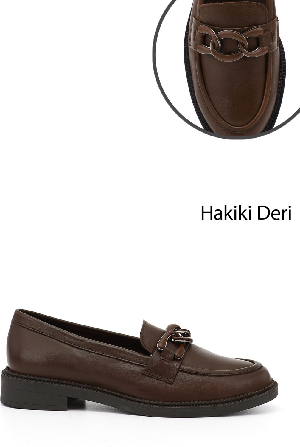 Gönderi(r) Kadın Siyah Tokalı Hakiki Deri Loafer Ayakkabı görsel 5