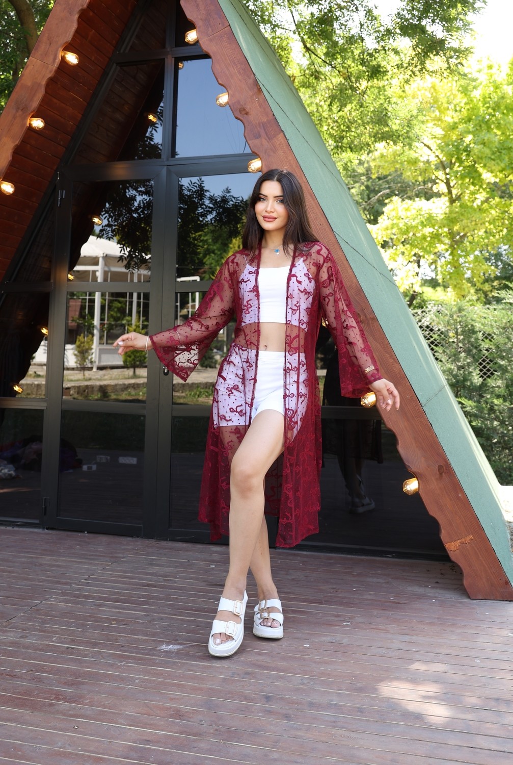 Sahra Afra Kadın Uzun Kimono