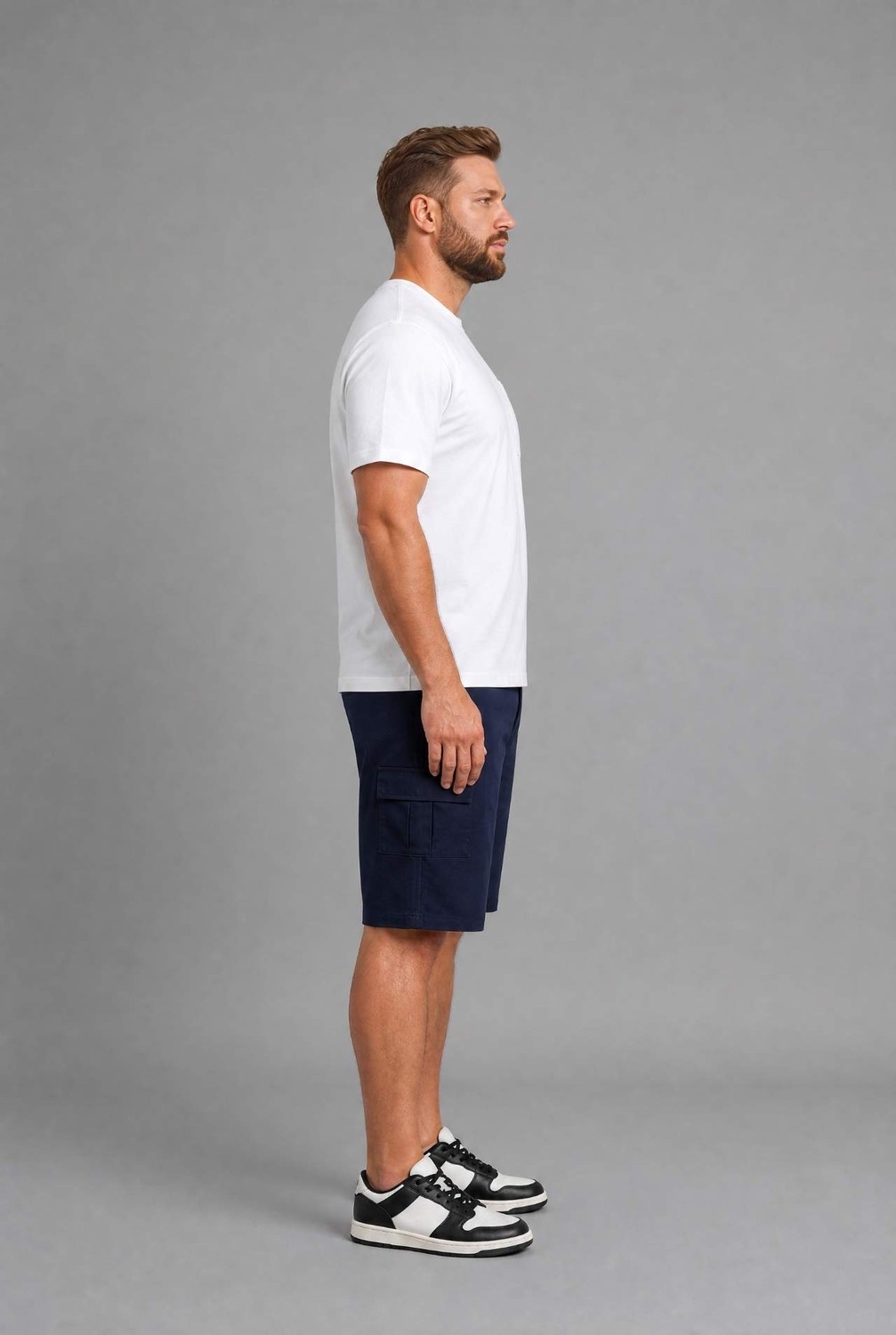 DeFacto Relax Fit Düz Paça Büyük Beden Gri Şort H2058AX26SM görsel 2