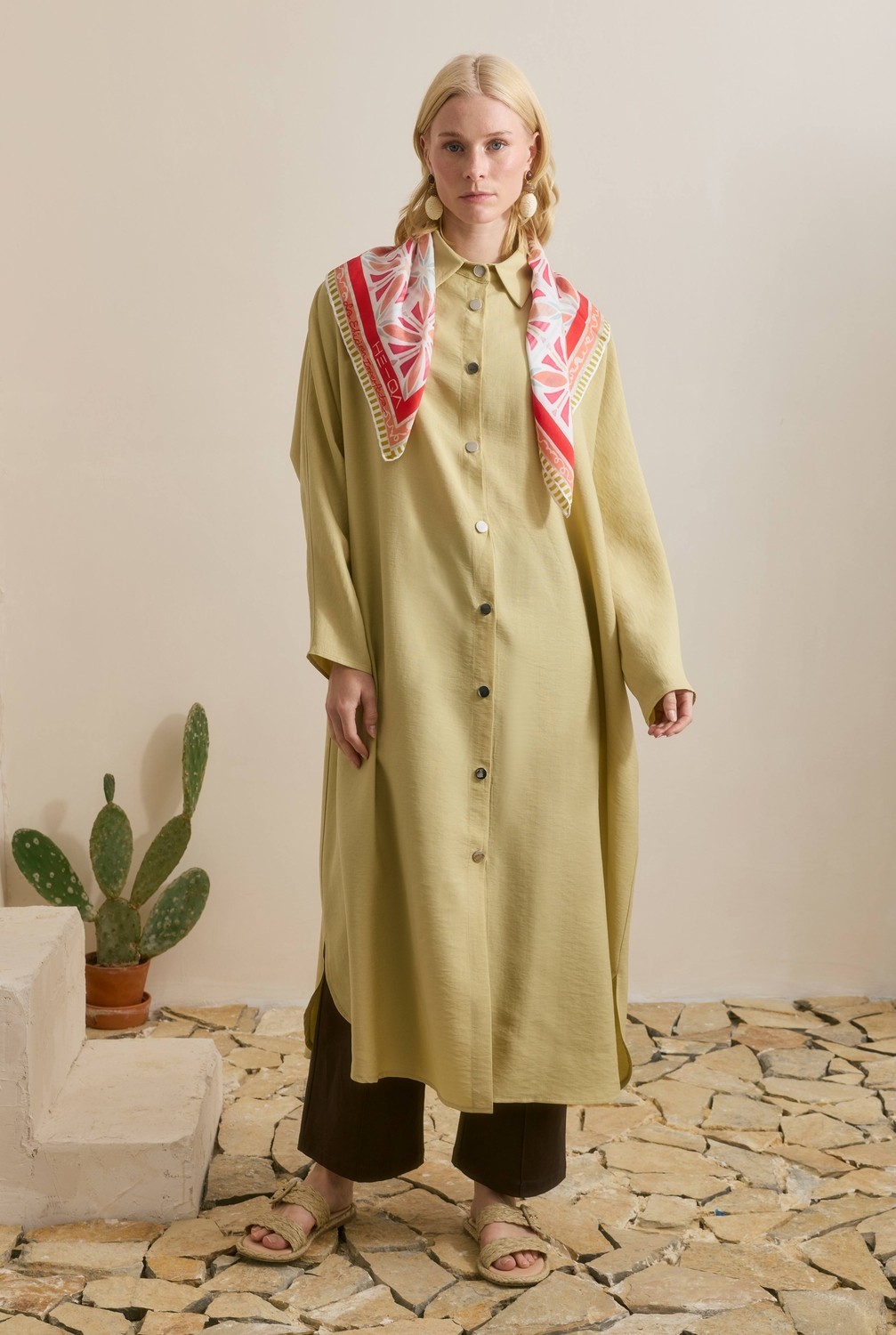 HE-QA Tensel Midi Abaya Mürdüm görsel 6