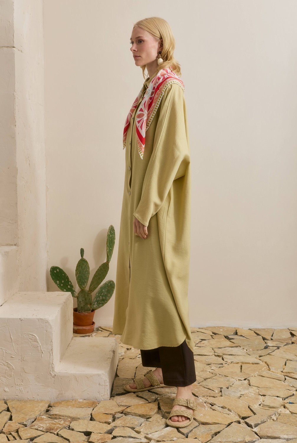 HE-QA Tensel Midi Abaya Mürdüm görsel 7