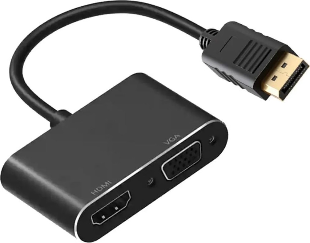 Aesco Coverzone Çoklayıcı Adaptör 2 In 1 Dp To VGA HDMI Kasa Bilgisayar Uyumlu Çevirici Adaptör Çok Portlu Çoklayıcı 2in1 Displayport To VGA HDMI ZR723 görsel 2