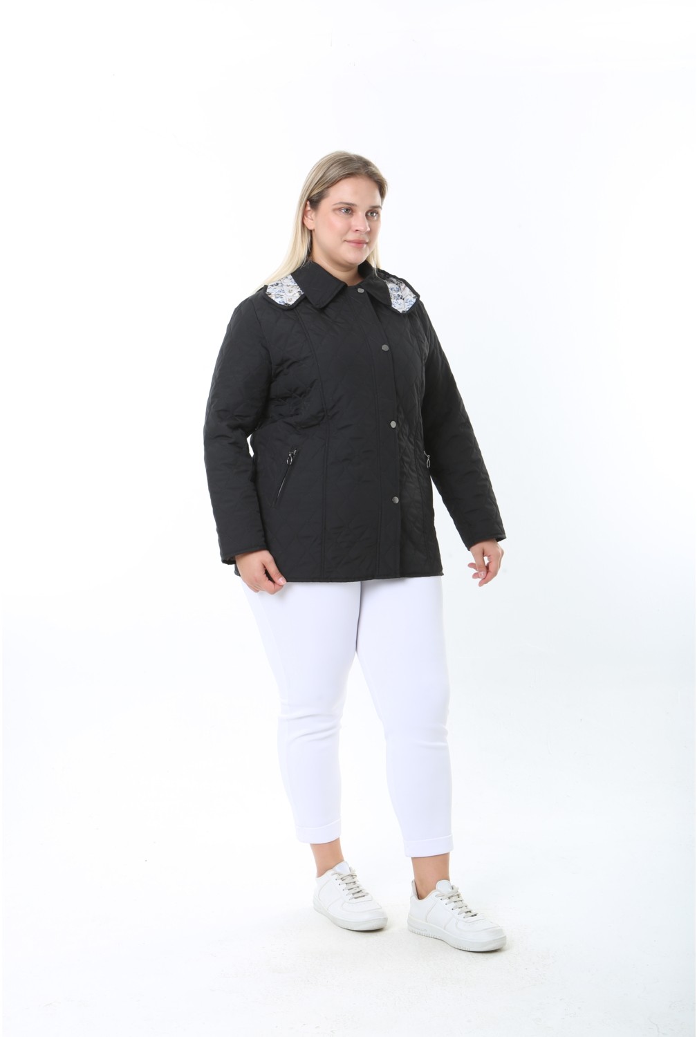 TUTveAL Collection Kapitone Mont, Büyük Beden Mont, Baharlık, Büyük Beden Ceket, Kapüşonlu, Suya Dayanıklı Mont görsel 5