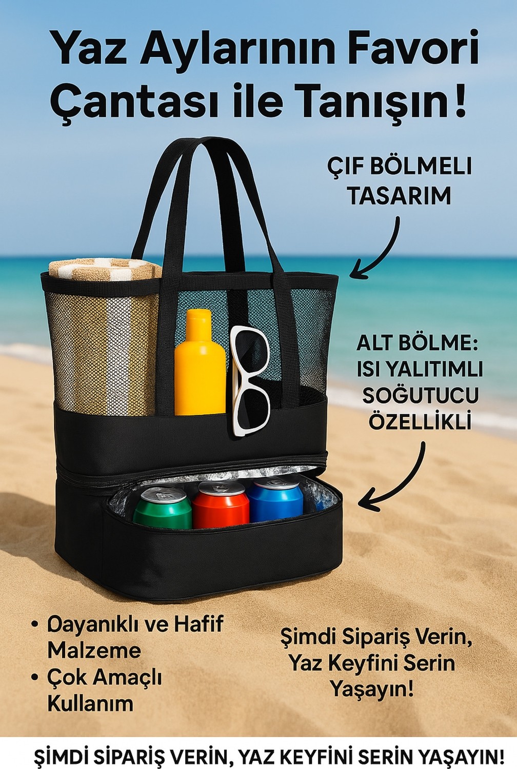 Icex Siyah Buzluk Termal Çanta 9+16 Litre Sıcak Soğuk Korumalı Özellikli Piknik Kamp Seyahat görsel 6