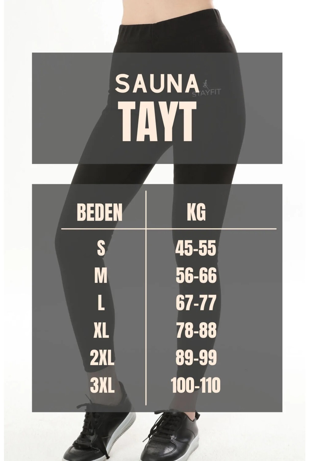 Stayfit Kadın Yüksek Bel Agraflı Sauna Fit Tayt - 1. Kalite Polymer Kumaş görsel 8