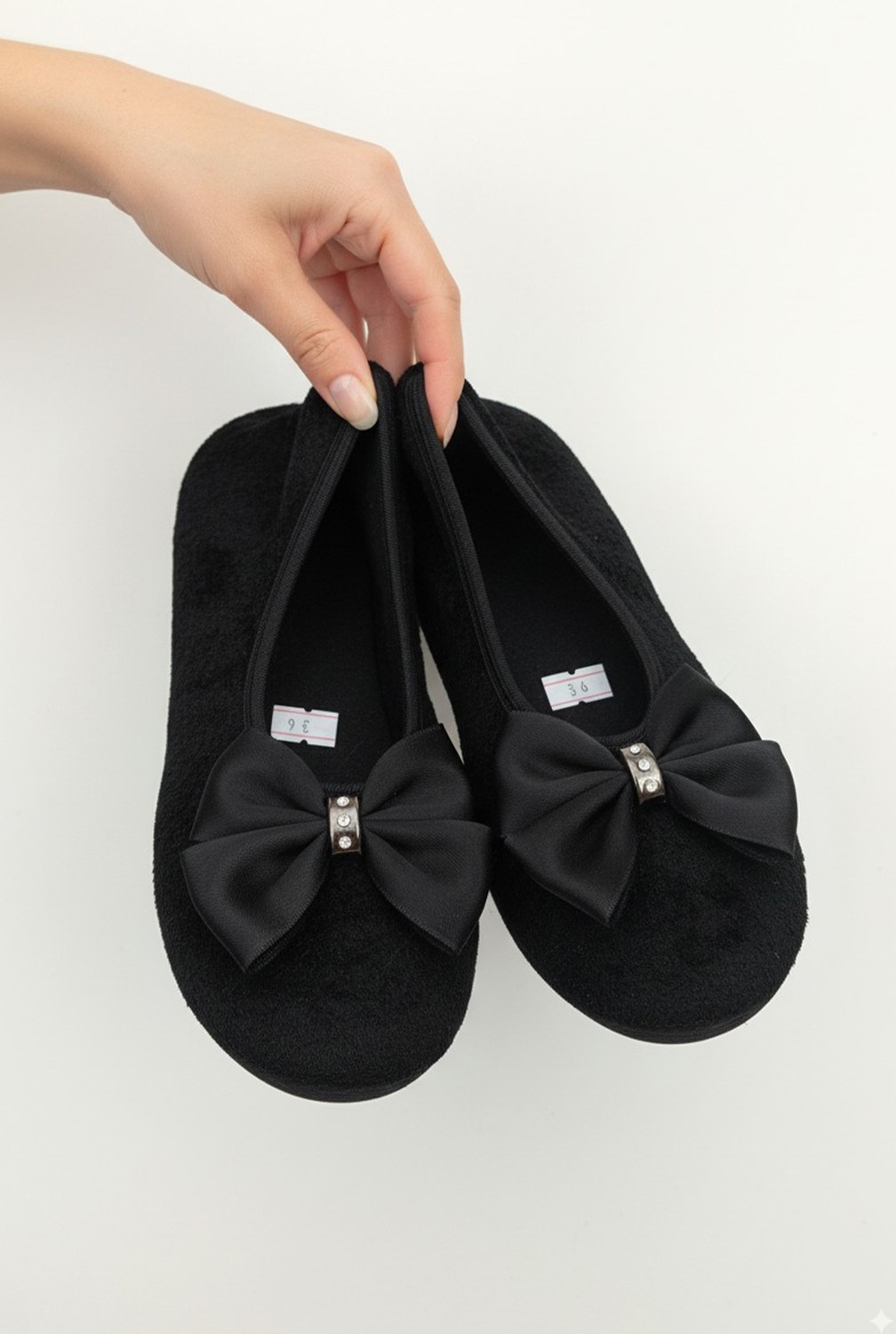 Ceyda Shoes Şık Kadife Ev,hac Tavaf Umre , Hediye, Günlük Babet, Panduf, Patik, Şık Kurdele Detaylı Gösteri Pisi Pisi