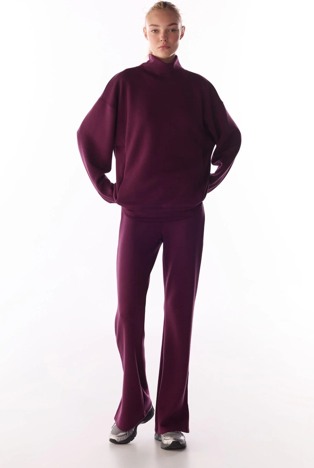 Penti Bordo İpeksi Dokunuş Silky Touch Paça Detaylı İspanyol Paça (Flare) Pantolon görsel 5