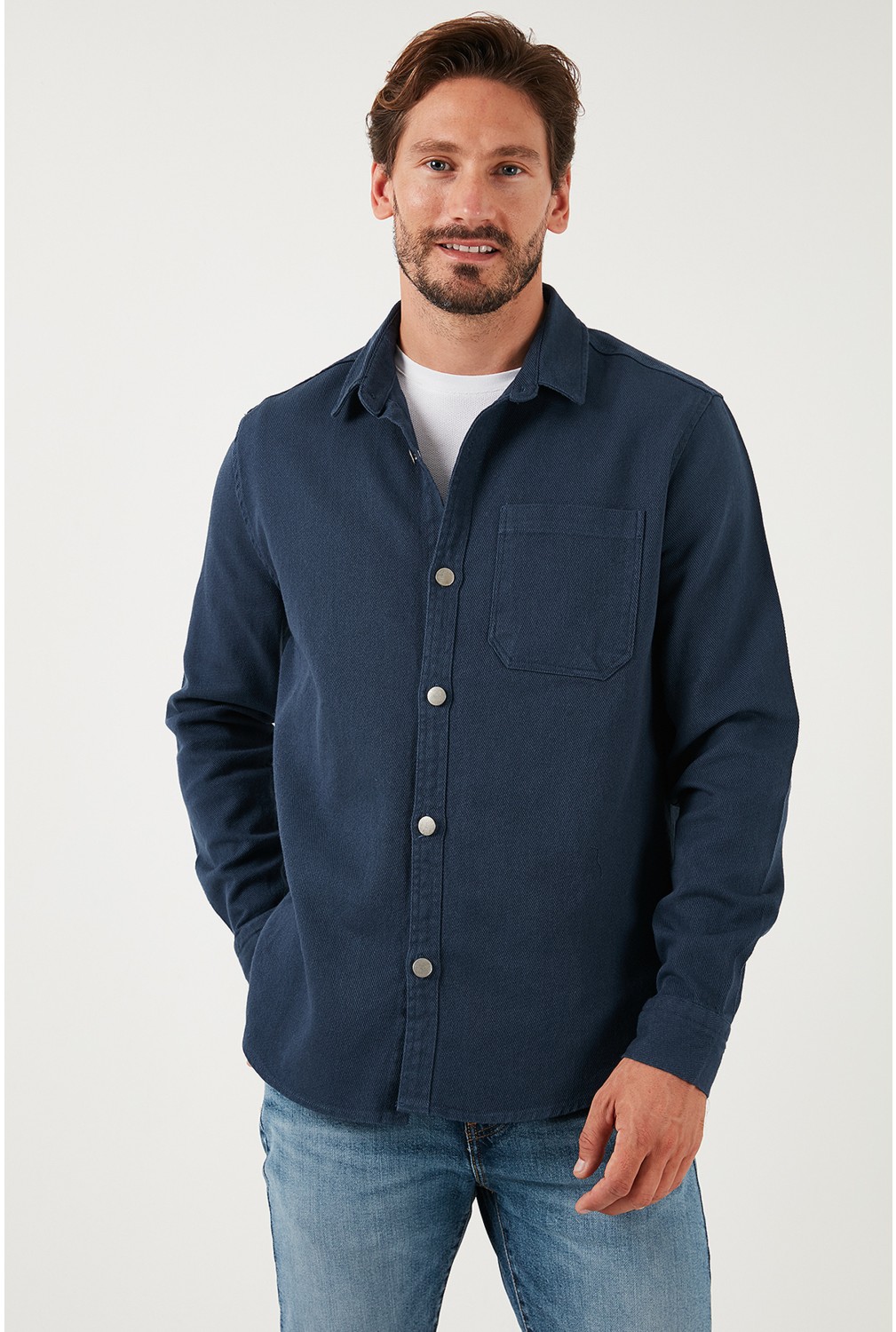 Buratti Pamuklu Tek Cepli Regular Fit Gömlek Erkek Gömlek CF25W129140 görsel 3
