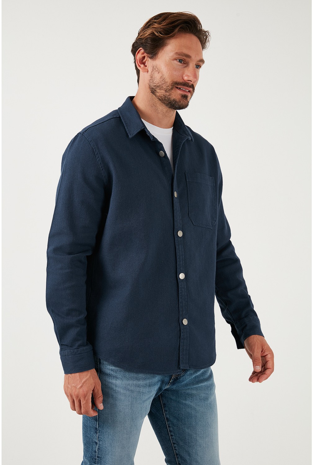 Buratti Pamuklu Tek Cepli Regular Fit Gömlek Erkek Gömlek CF25W129140 görsel 4