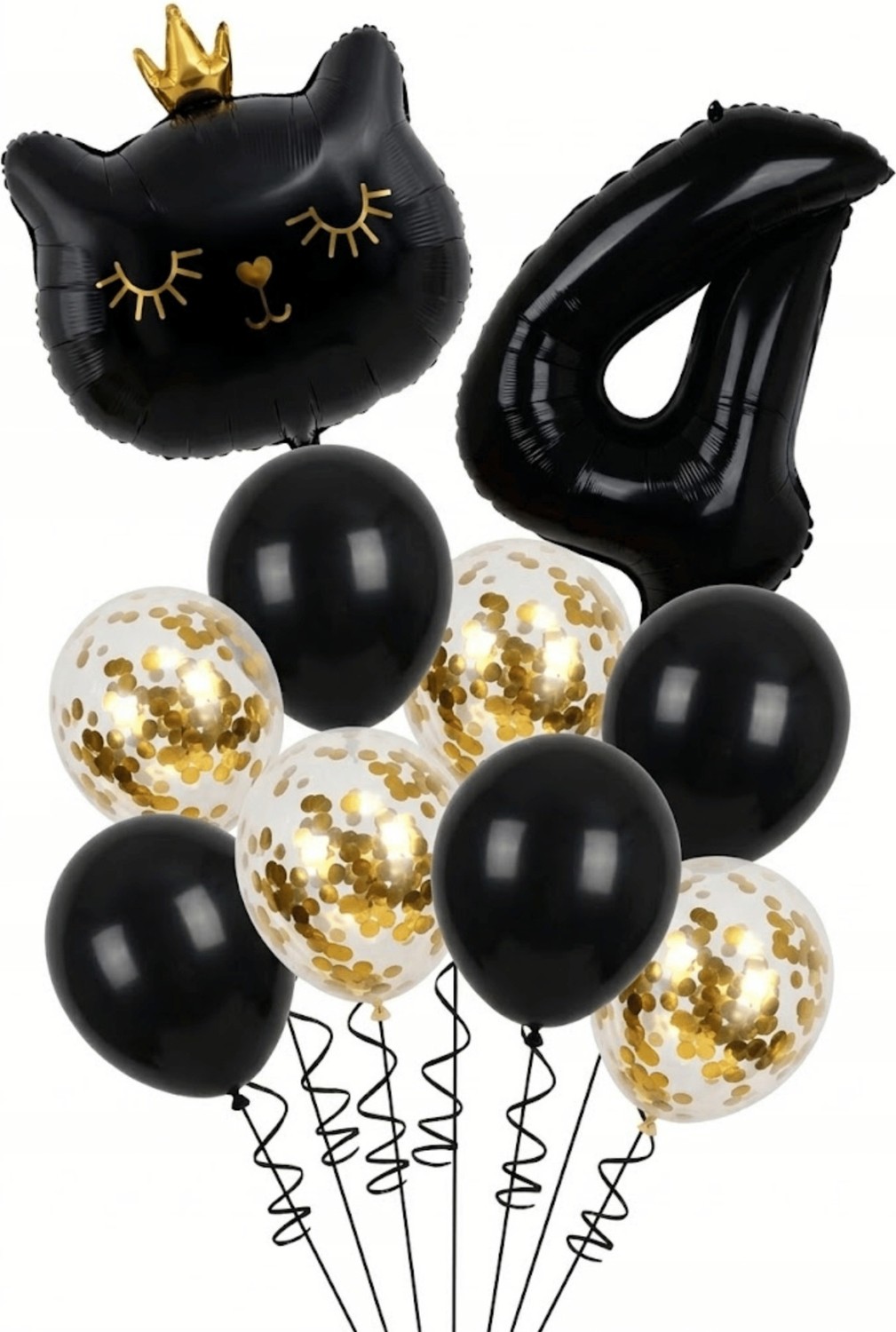 Feyza Design 4 Yaş Siyah Kedi Temalı Doğum Günü Balon Seti 11 Parça