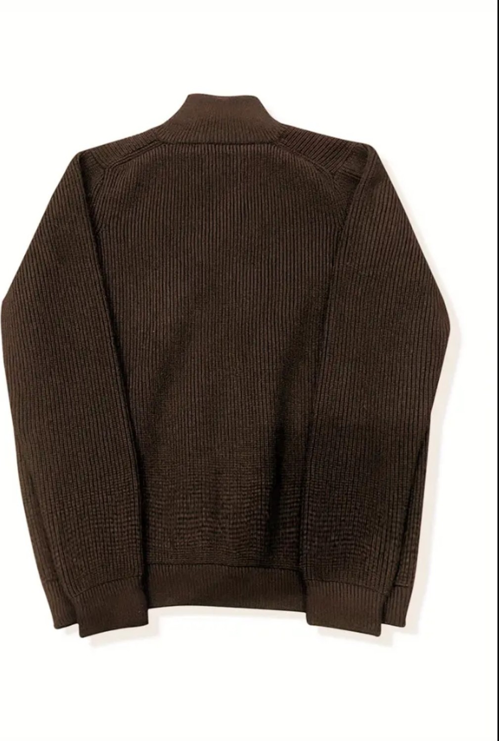 Tarz Cool Erkek Slim Fit Triko Hırka Kahverengi Akrilik Düz Desenli Fermuarlı Özellikli görsel 6
