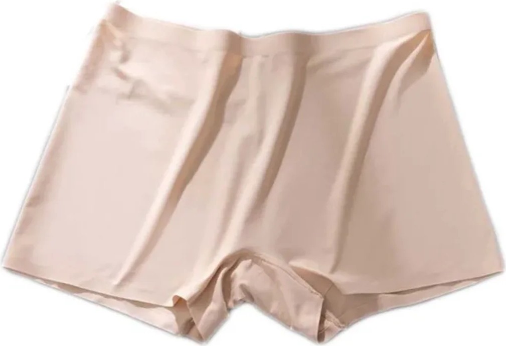 Kadın Dikişsiz Görünmez Iz Yapmaz Mini Şort Boxer Ten görsel 2