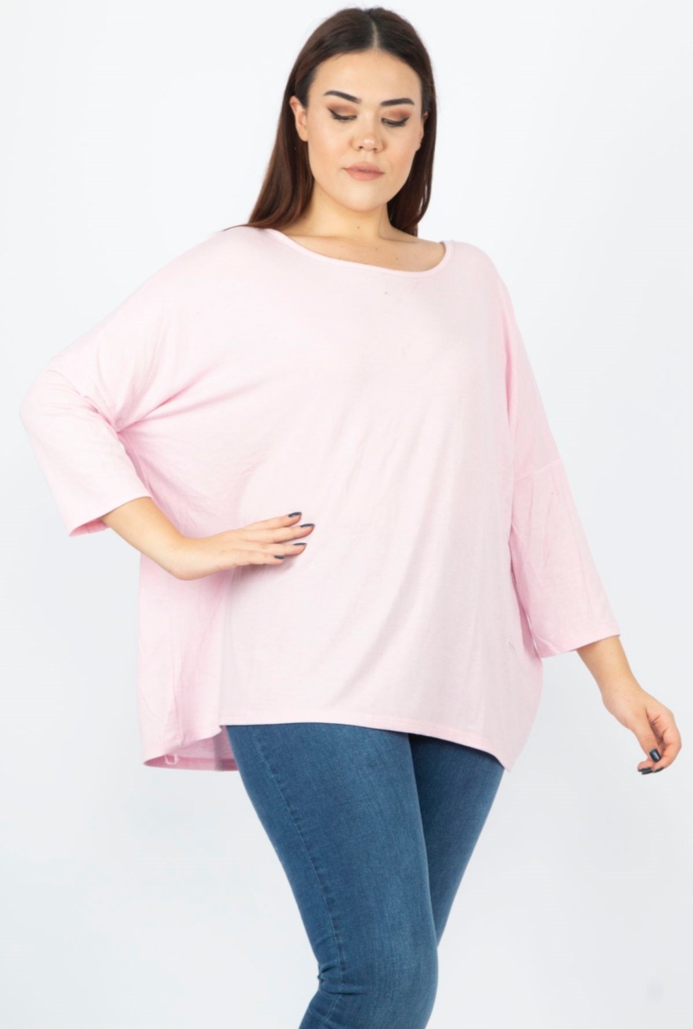 Şans Kadın Pembe Yarasa Kol Tunik 65N29751