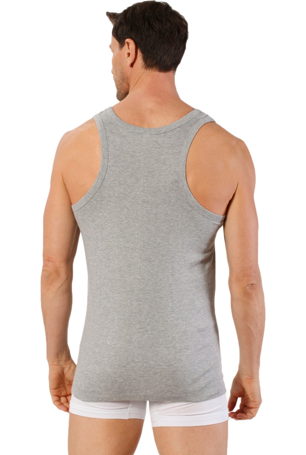 Özkan Underwear Özkan 0058 3'lü Paket Erkek %100 Pamuklu Ribana Esnek Rahat Sırtı Çapraz Sporcu Rambo Kalın Askılı Atlet görsel 6