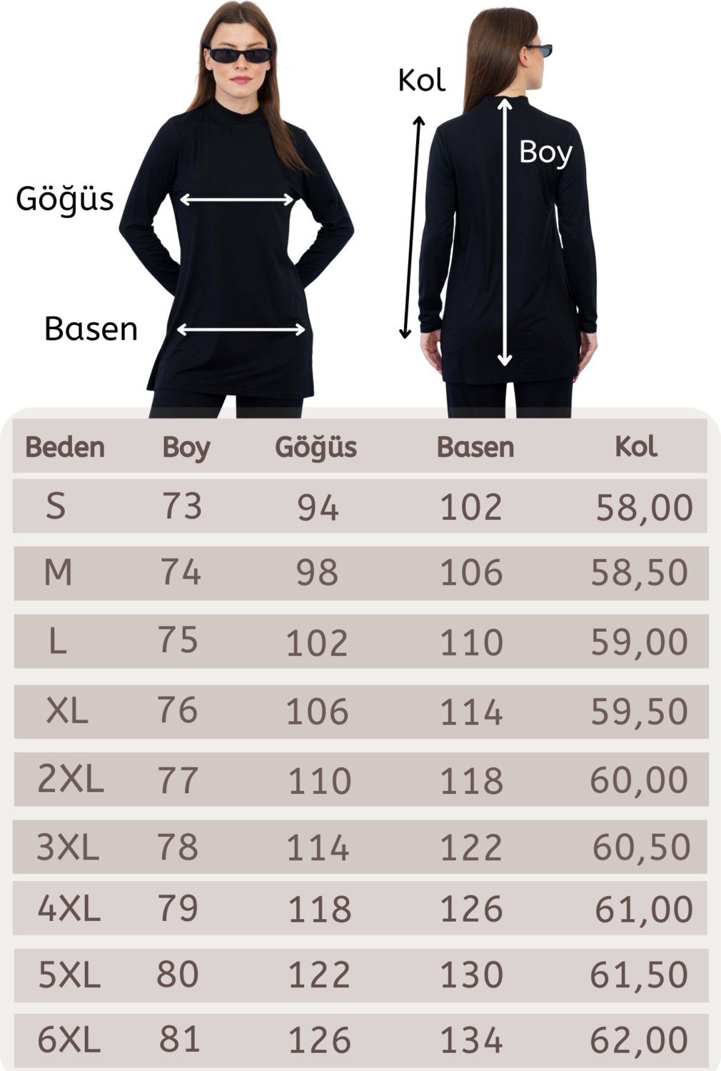 Penye Bizden Viskon Dik Yaka Tunik -Siyah görsel 2