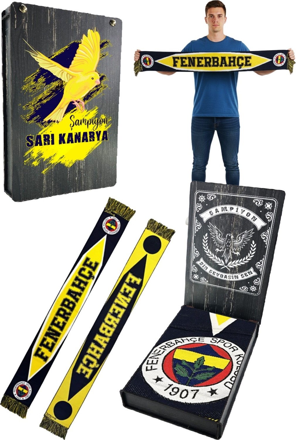 Fenerbahçe Unisex 6 Renkli Logolu Dokuma Uv Hediyelik Kutu