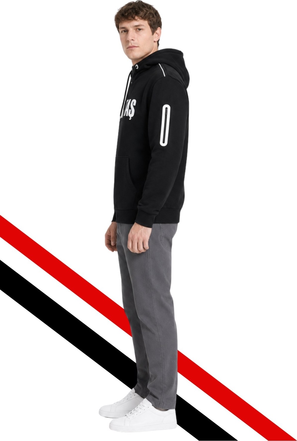 Beşiktaş Erkek Kapüşonlu Sweatshırt görsel 5