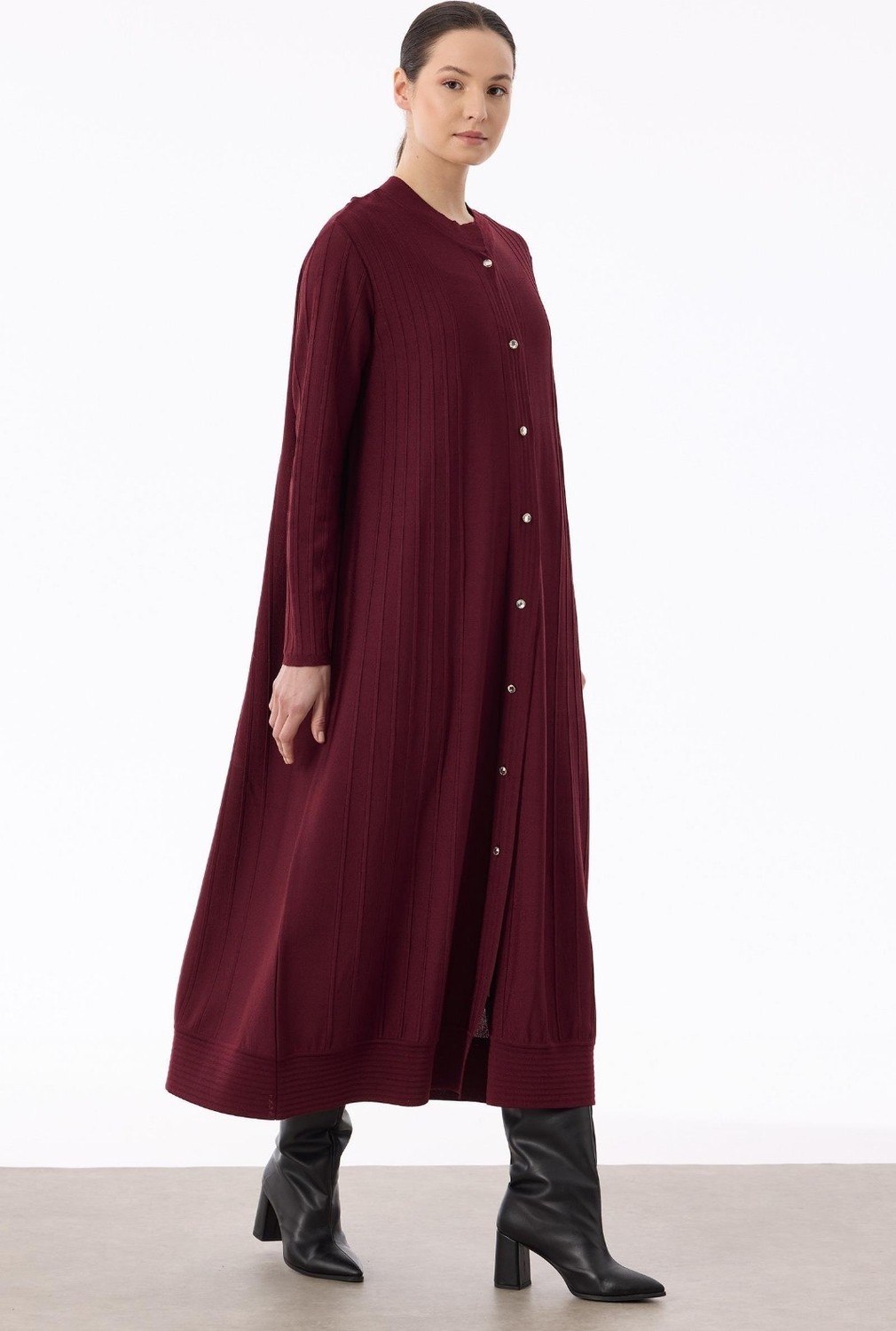 Belirtilmemiş 21842 Nervür Detaylı Max Boy Triko Rayon Hırka