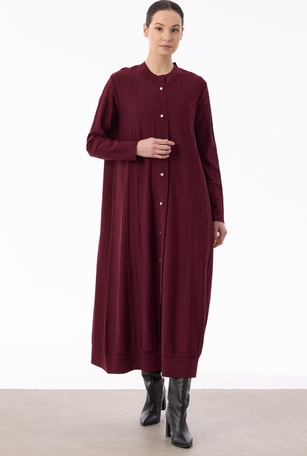 Belirtilmemiş 21842 Nervür Detaylı Max Boy Triko Rayon Hırka görsel 3