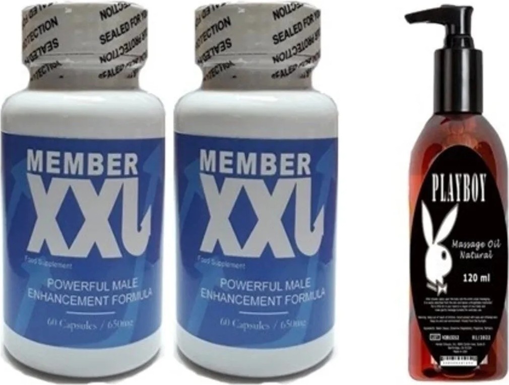 TeknoKapsül Rekze Member Xxl Erkeklere Özel 60LI 2 Adet Playboy 120 ml Masaj Yağı
