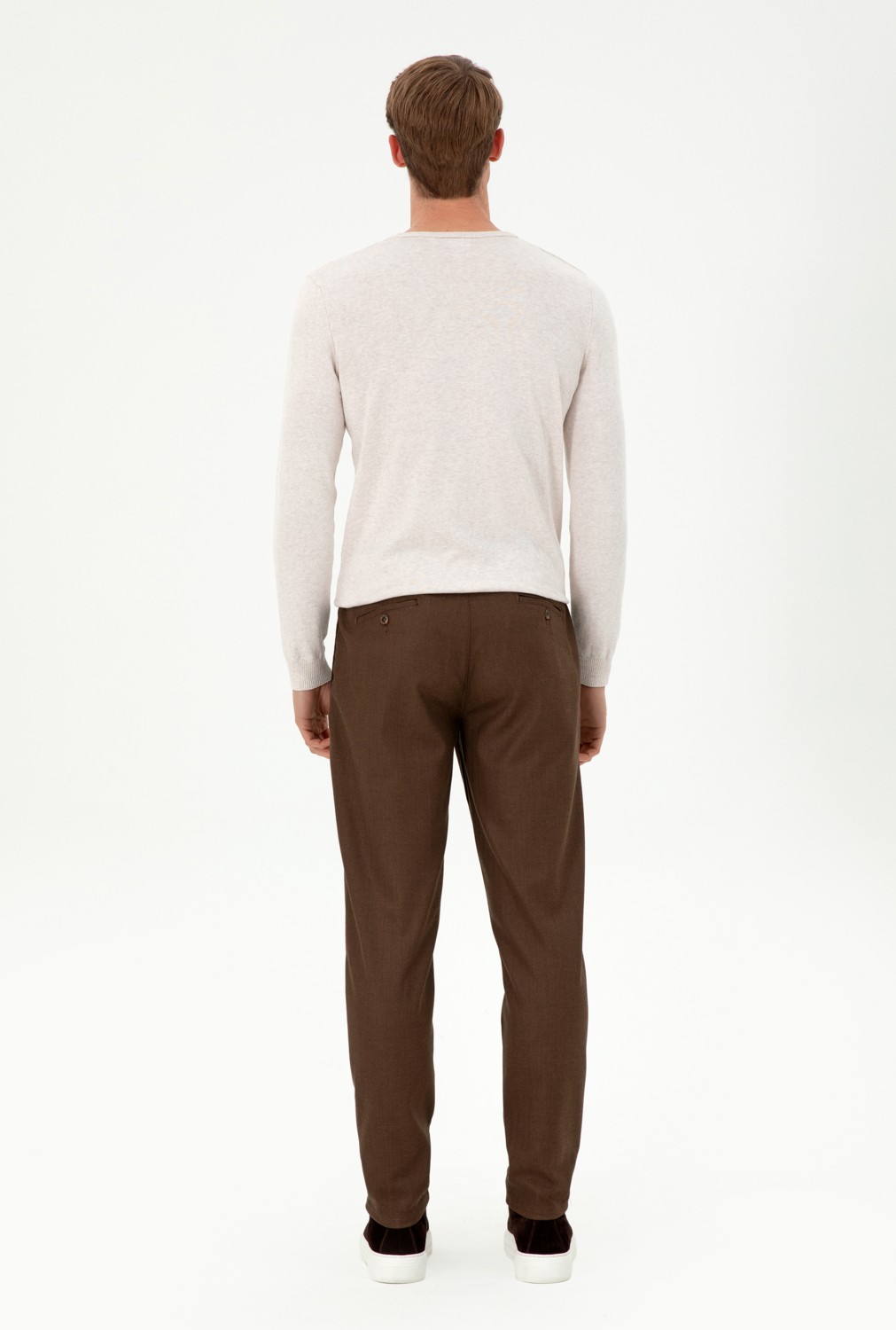 U.S. Polo Assn. Erkek Kahverengi Kanvas Carrot Fit Pantolon 50297861-VR153 görsel 4