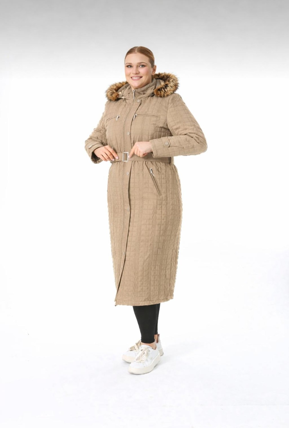 TUTveAL Collection Su Itici Mont, Büyük Beden Kaban,büyük Beden Kapitone, Içi Tüylü Mont, Araboy Mont,kışlık Mont görsel 2