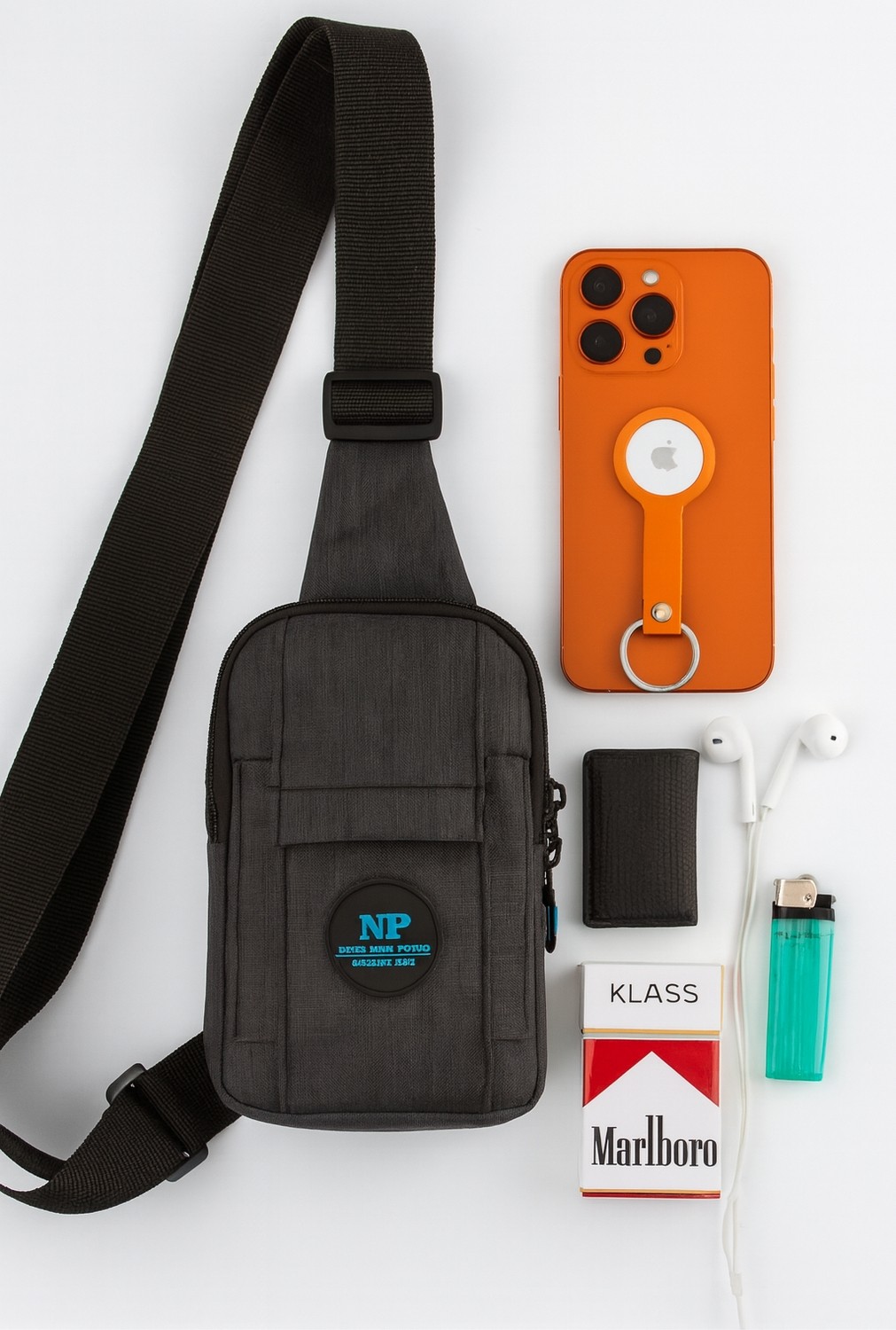 Sannora Bags Unısex Keten Telefon Bölmeli ve 5 Fermuarlı Bel ve Çapraz Omuz Çanta Göğüs Seyahet Günlük Bodybag görsel 4