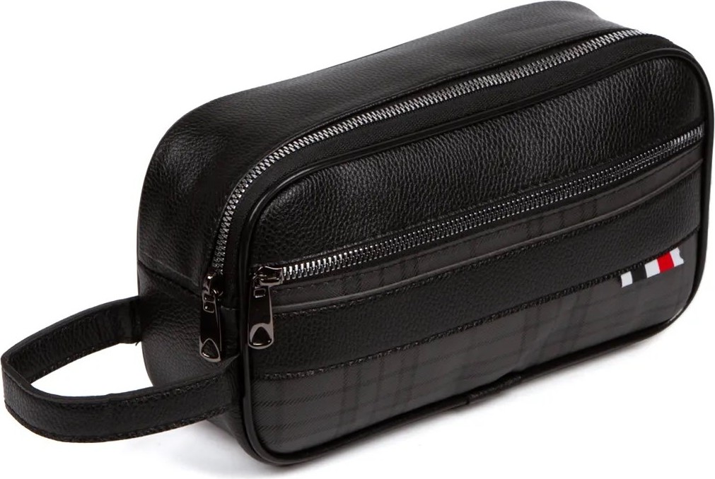 Newish Erkek Deri Portföy Clutch Traş Kozmetik Bakım ve Günlük El Çantası NEW174 - Siyah görsel 5